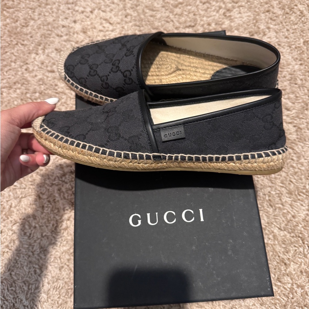 Gucci Black Espadrille Flats